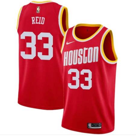 Red_Throwback Robert Reid Twill Basketball Jersey -Rockets #33 Reid Twill Jerseys, FREE SHIPPING