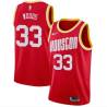 Red_Throwback Loren Woods Twill Basketball Jersey -Rockets #33 Woods Twill Jerseys, FREE SHIPPING