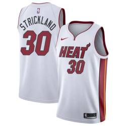 White Mark Strickland Twill Basketball Jersey -Heat #30 Strickland Twill Jerseys, FREE SHIPPING