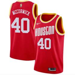 Red_Throwback Tim McCormick Twill Basketball Jersey -Rockets #40 McCormick Twill Jerseys, FREE SHIPPING