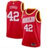 Red_Throwback John Stroud Twill Basketball Jersey -Rockets #42 Stroud Twill Jerseys, FREE SHIPPING