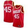 Red_Throwback Rudy Tomjanovich Twill Basketball Jersey -Rockets #45 Tomjanovich Twill Jerseys, FREE SHIPPING