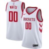 White Classic Slick Watts Twill Basketball Jersey -Rockets #00 Watts Twill Jerseys, FREE SHIPPING