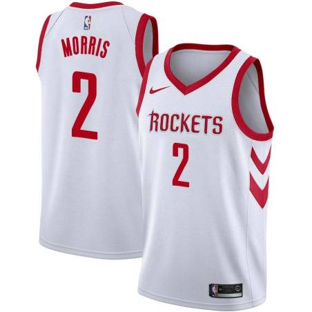 White Classic Marcus Morris Twill Basketball Jersey -Rockets #2 Morris Twill Jerseys, FREE SHIPPING