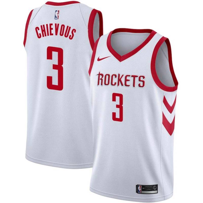 White Classic Derrick Chievous Twill Basketball Jersey -Rockets #3 Chievous Twill Jerseys, FREE SHIPPING