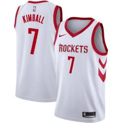 White Classic Toby Kimball Twill Basketball Jersey -Rockets #7 Kimball Twill Jerseys, FREE SHIPPING
