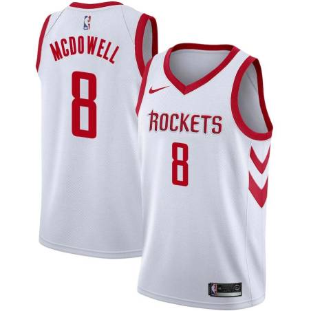 White Classic Hank McDowell Twill Basketball Jersey -Rockets #8 McDowell Twill Jerseys, FREE SHIPPING