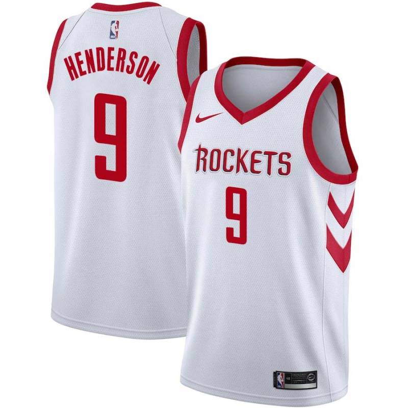 White Classic Gerald Henderson Twill Basketball Jersey -Rockets #9 Henderson Twill Jerseys, FREE SHIPPING