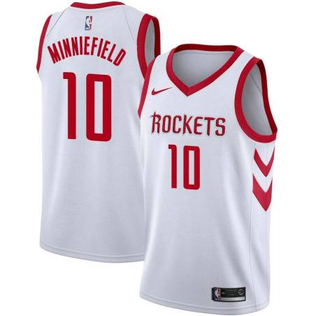 White Classic Dirk Minniefield Twill Basketball Jersey -Rockets #10 Minniefield Twill Jerseys, FREE SHIPPING