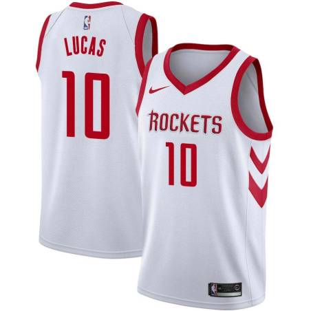 White Classic John Lucas Twill Basketball Jersey -Rockets #10 Lucas Twill Jerseys, FREE SHIPPING