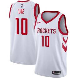 White Classic Tyronn Lue Twill Basketball Jersey -Rockets #10 Lue Twill Jerseys, FREE SHIPPING