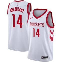 White Classic Tim Ohlbrecht Twill Basketball Jersey -Rockets #14 Ohlbrecht Twill Jerseys, FREE SHIPPING