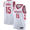 White Classic Tom Barker Twill Basketball Jersey -Rockets #15 Barker Twill Jerseys, FREE SHIPPING