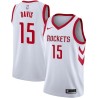 White Classic Emanual Davis Twill Basketball Jersey -Rockets #15 Davis Twill Jerseys, FREE SHIPPING