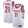 White Classic Moses Malone Twill Basketball Jersey -Rockets #21 Malone Twill Jerseys, FREE SHIPPING