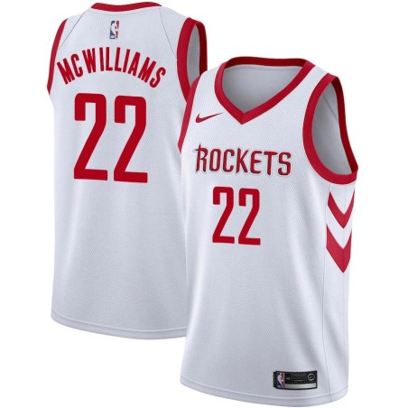 White Classic Eric McWilliams Twill Basketball Jersey -Rockets #22 McWilliams Twill Jerseys, FREE SHIPPING