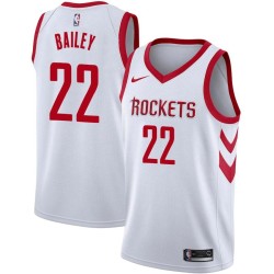 White Classic Gus Bailey Twill Basketball Jersey -Rockets #22 Bailey Twill Jerseys, FREE SHIPPING