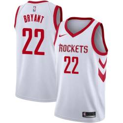 White Classic Joe Bryant Twill Basketball Jersey -Rockets #22 Bryant Twill Jerseys, FREE SHIPPING