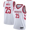 White Classic Cliff Meely Twill Basketball Jersey -Rockets #25 Meely Twill Jerseys, FREE SHIPPING