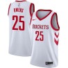 White Classic Tom Owens Twill Basketball Jersey -Rockets #25 Owens Twill Jerseys, FREE SHIPPING