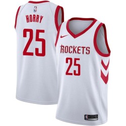 White Classic Robert Horry Twill Basketball Jersey -Rockets #25 Horry Twill Jerseys, FREE SHIPPING