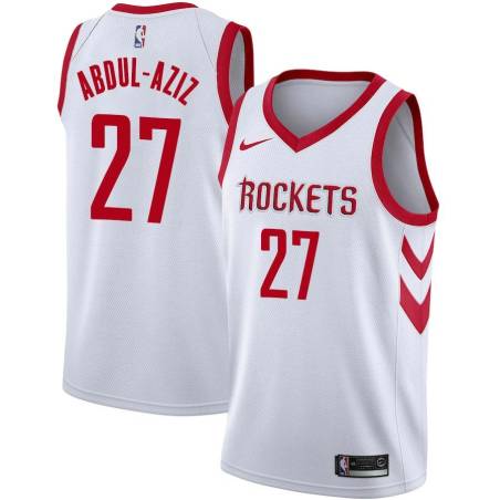 White Classic Zaid Abdul-Aziz Twill Basketball Jersey -Rockets #27 Abdul-Aziz Twill Jerseys, FREE SHIPPING