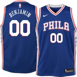 Blue Benoit Benjamin Twill Basketball Jersey -76ers #00 Benjamin Twill Jerseys, FREE SHIPPING