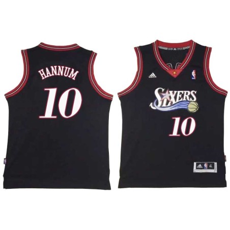 Black Throwback Alex Hannum Twill Basketball Jersey -76ers #10 Hannum Twill Jerseys, FREE SHIPPING