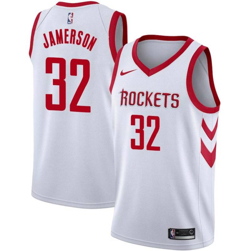 Red_Throwback Dave Jamerson Twill Basketball Jersey -Rockets #32 Jamerson Twill Jerseys, FREE SHIPPING