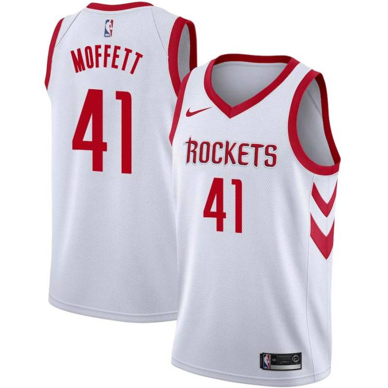 White Classic Larry Moffett Twill Basketball Jersey -Rockets #41 Moffett Twill Jerseys, FREE SHIPPING