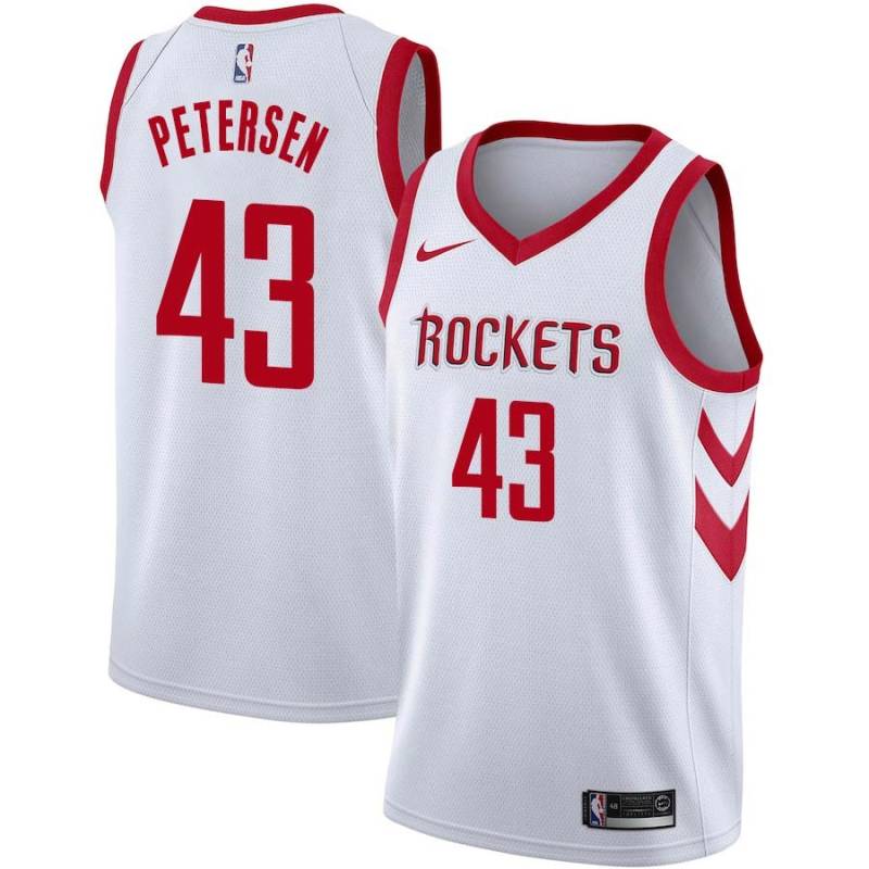 White Classic Jim Petersen Twill Basketball Jersey -Rockets #43 Petersen Twill Jerseys, FREE SHIPPING