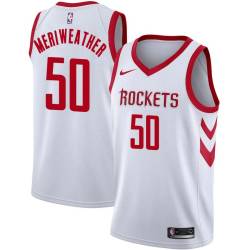 White Classic Joe Meriweather Twill Basketball Jersey -Rockets #50 Meriweather Twill Jerseys, FREE SHIPPING