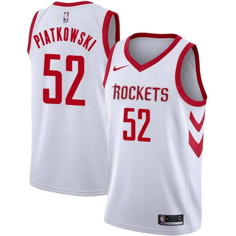 White Classic Eric Piatkowski Twill Basketball Jersey -Rockets #52 Piatkowski Twill Jerseys, FREE SHIPPING