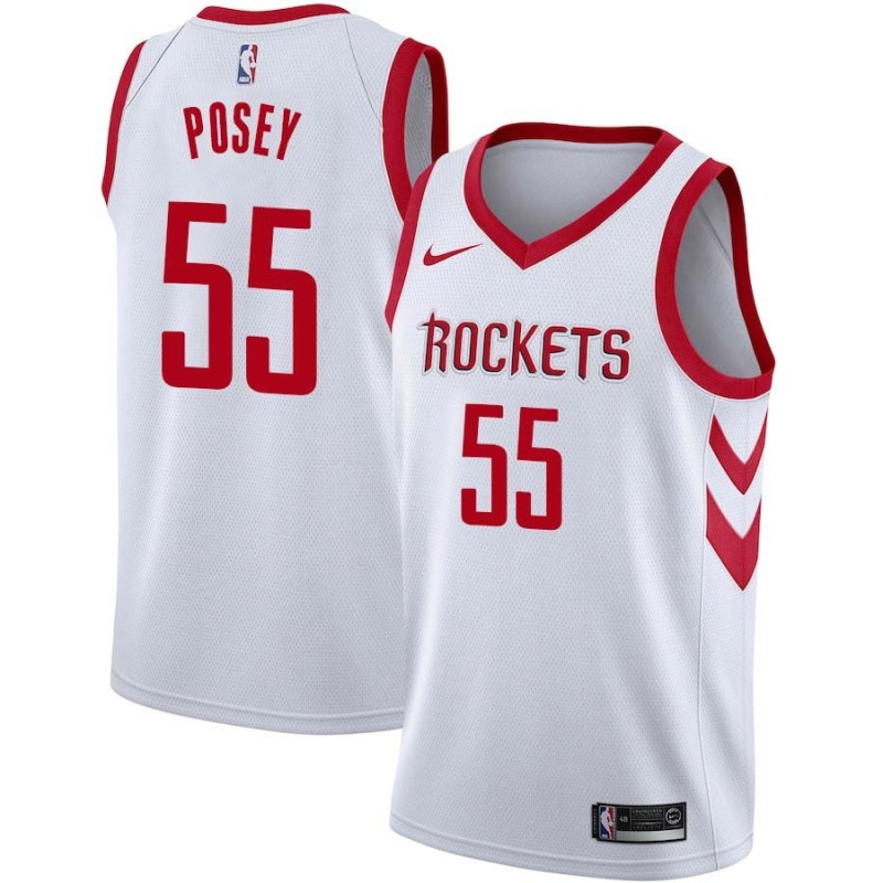 White Classic James Posey Twill Basketball Jersey -Rockets #55 Posey Twill Jerseys, FREE SHIPPING