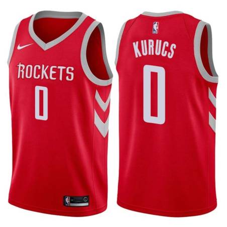 Red Classic Rodions Kurucs Rockets #0 Twill Basketball Jersey FREE SHIPPING