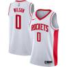 White DJ Wilson Rockets #0 Twill Basketball Jersey FREE SHIPPING