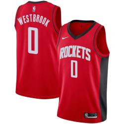 Red Russell Westbrook Rockets #0 Twill Basketball Jersey FREE SHIPPING