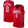 Red Russell Westbrook Rockets #0 Twill Basketball Jersey FREE SHIPPING