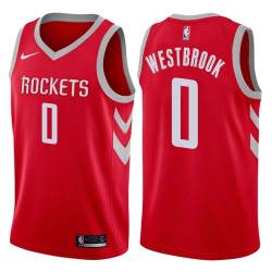 Red Classic Russell Westbrook Rockets #0 Twill Basketball Jersey FREE SHIPPING