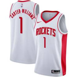 White Michael Carter-Williams Rockets #1 Twill Basketball Jersey FREE SHIPPING