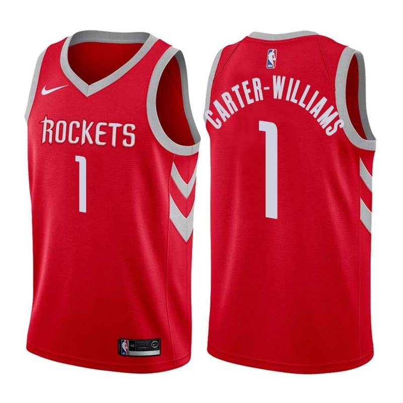 Red Classic Michael Carter-Williams Rockets #1 Twill Basketball Jersey FREE SHIPPING