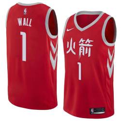 2017-18City John Wall Rockets #1 Twill Basketball Jersey FREE SHIPPING