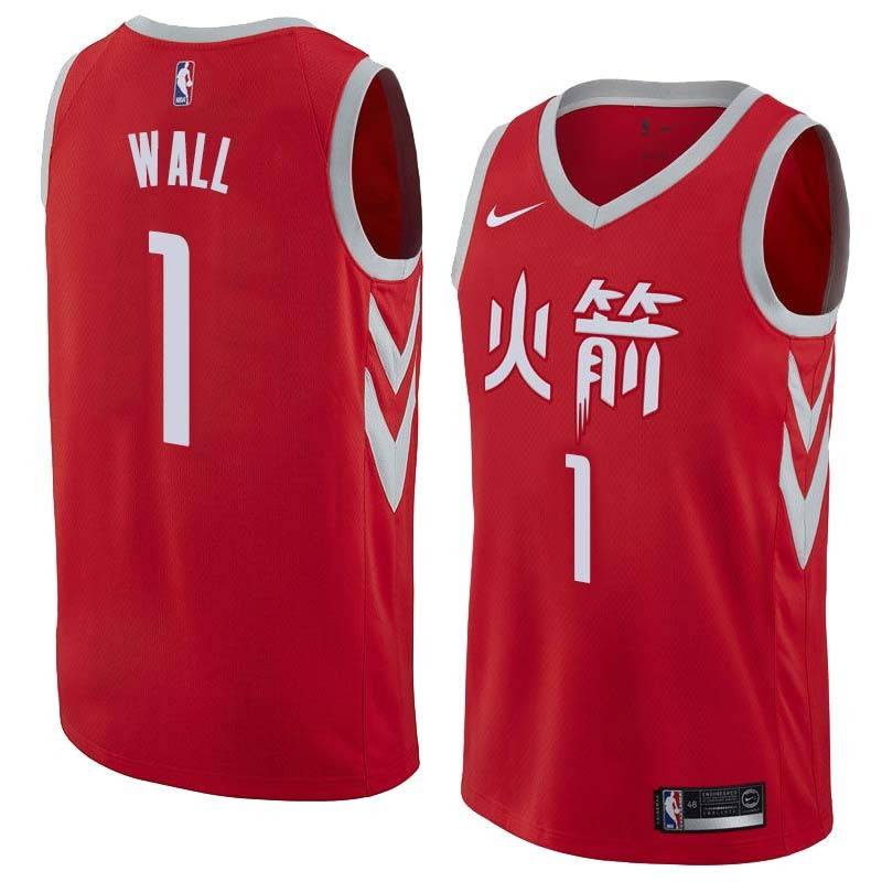 2017-18City John Wall Rockets #1 Twill Basketball Jersey FREE SHIPPING