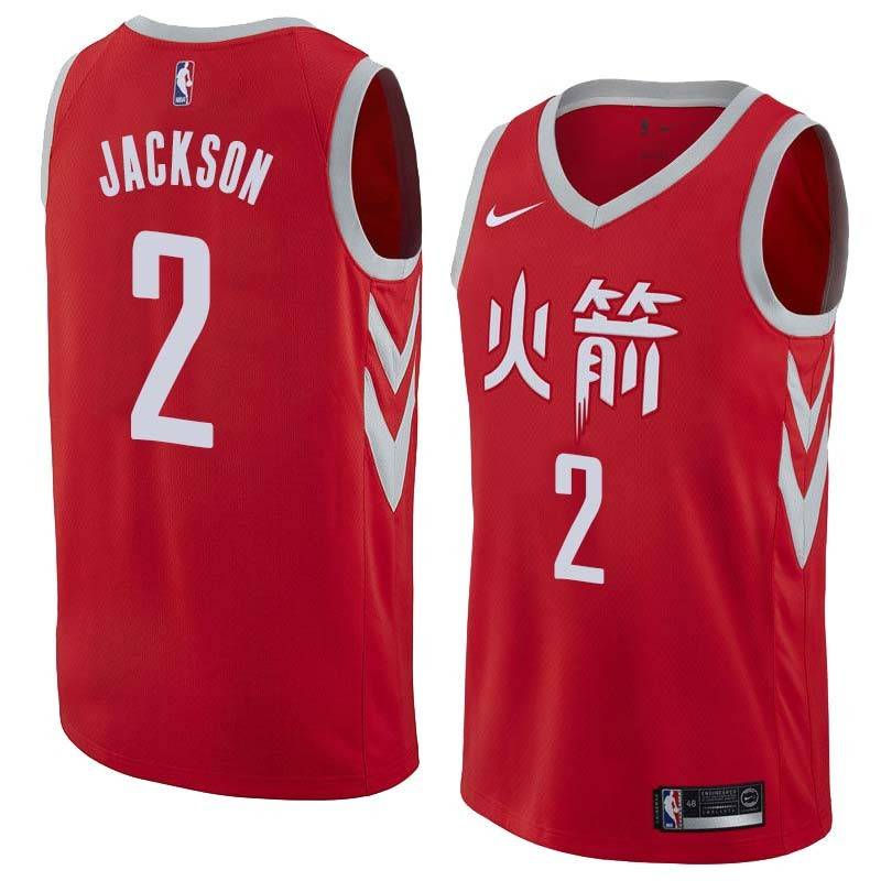 2017-18City Demetrius Jackson Rockets #2 Twill Basketball Jersey FREE SHIPPING