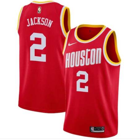 Red_Throwback Demetrius Jackson Rockets #2 Twill Basketball Jersey FREE SHIPPING