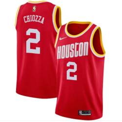 Red_Throwback Chris Chiozza Rockets #2 Twill Basketball Jersey FREE SHIPPING