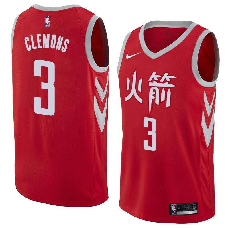 2017-18City Chris Clemons Rockets #3 Twill Basketball Jersey FREE SHIPPING