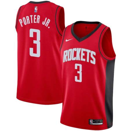 Red Kevin Porter Jr. Rockets #3 Twill Basketball Jersey FREE SHIPPING