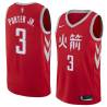 2017-18City Kevin Porter Jr. Rockets #3 Twill Basketball Jersey FREE SHIPPING