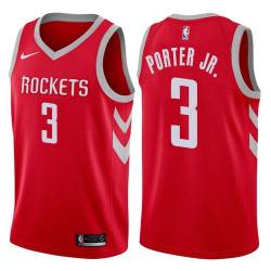 Red Classic Kevin Porter Jr. Rockets #3 Twill Basketball Jersey FREE SHIPPING